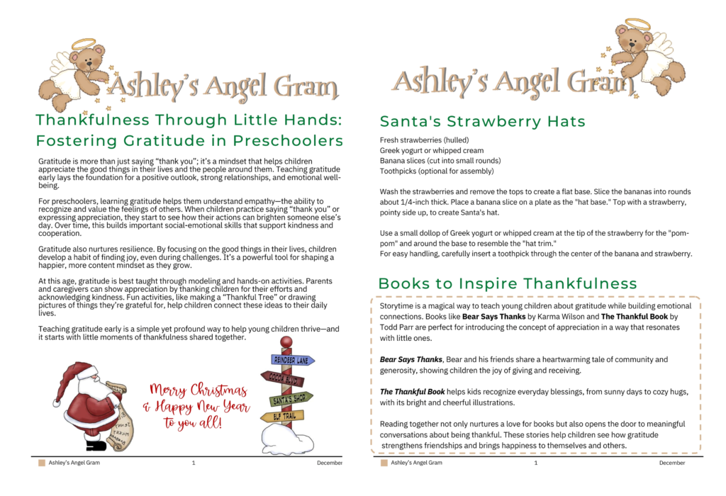 Ashley-December Newsletter Sample